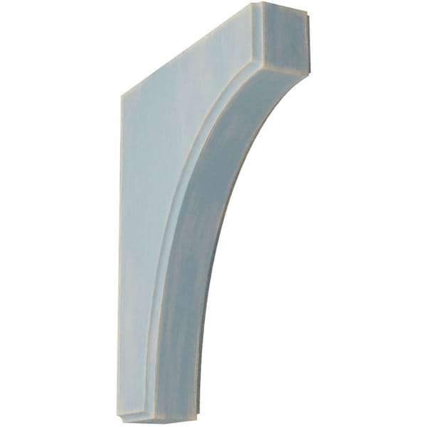 Ekena Millwork 1 3/4"W x 8"D x 10"H Clarksville Wood Vintage Decor Bracket, Driftwood Blue BKTWD02X08X10CVBU - main